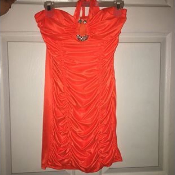 Short Neon Orange Dress! - Picture 2 of 2